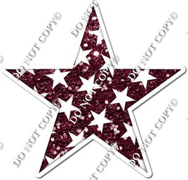 Sparkle Burgundy with Star Pattern Star
