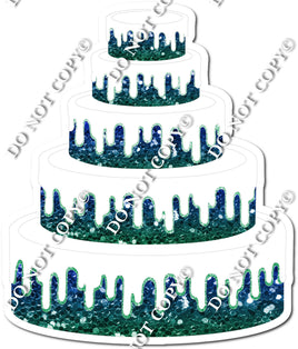 Blue, Green Ombre Cake