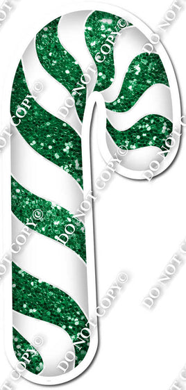 Sparkle Green & White Candy Cane w/ Variants