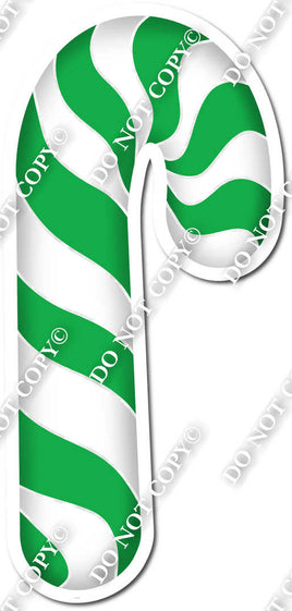 Flat Green & White Candy Cane w/ Variants