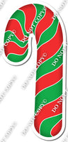 Flat Red & Green Candy Cane w/ Variants