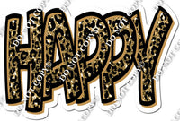 Gold Leopard Happy Statements w/ Variant