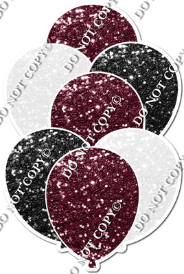 Black, White, Burgundy Balloon Bundle