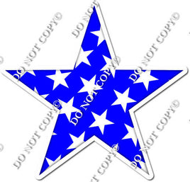 Flat Blue with Star Pattern Star