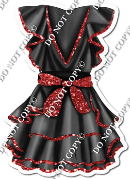 Black Dress with Red Bow w/ Variant