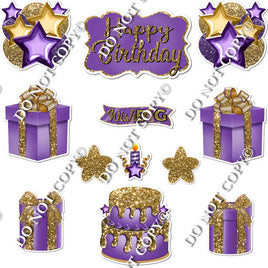 12 pc Quick Sets #2 - Purple & Gold Flair-hbd0344