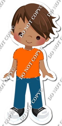 Back to School - Boy with Orange Shirt