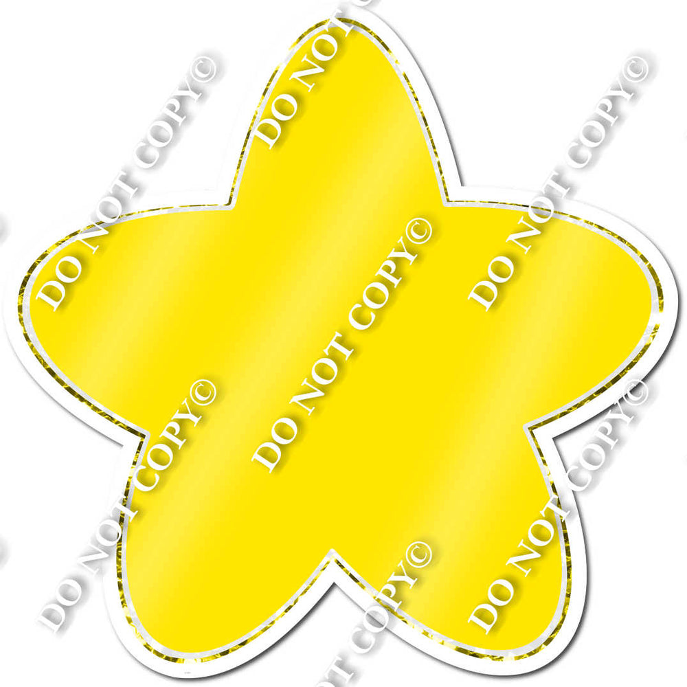 Rounded Flat Yellow Star| Sign Swag USA