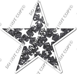 Sparkle Silver with Star Pattern Star