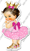 Light Skin Tone Baby Girl with Dark Hair in Tutu w/ Variant