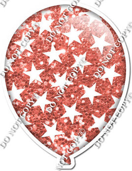Sparkle Coral with Star Pattern Balloon
