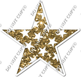 Sparkle Gold with Star Pattern Star