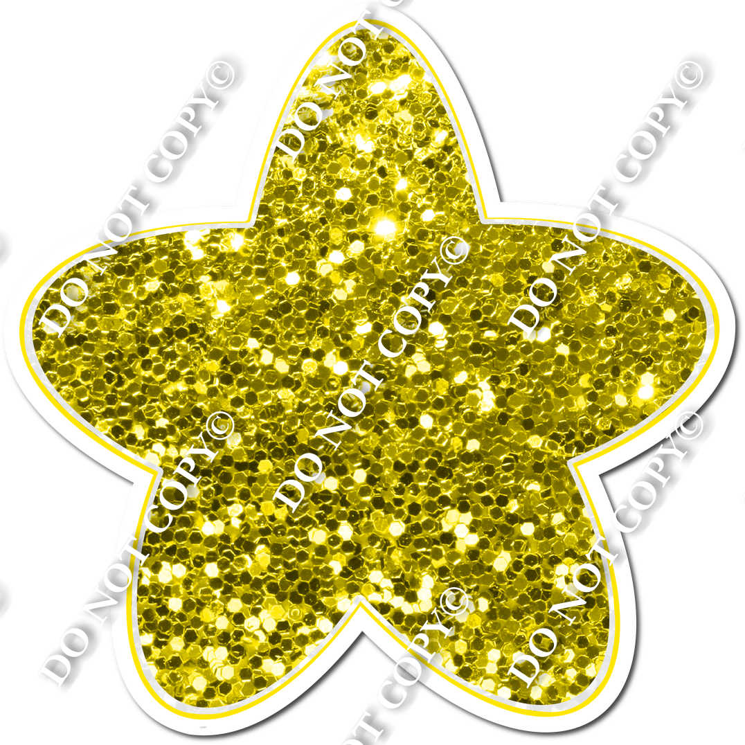 Rounded Sparkle Yellow Star| Sign Swag USA