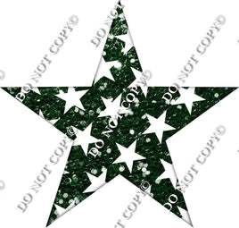Sparkle Hunter Green with Star Pattern Star