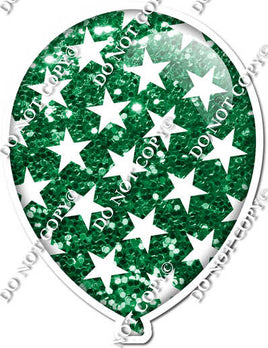 Sparkle Green with Star Pattern Balloon