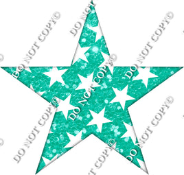 Sparkle Mint with Star Pattern Star