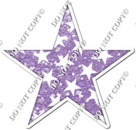 Sparkle Lavender with Star Pattern Star