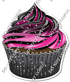 Chocolate Cupcake - Hot Pink & Black Ombre w/ Variants