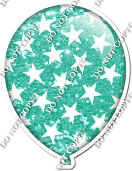 Sparkle Mint with Star Pattern Balloon