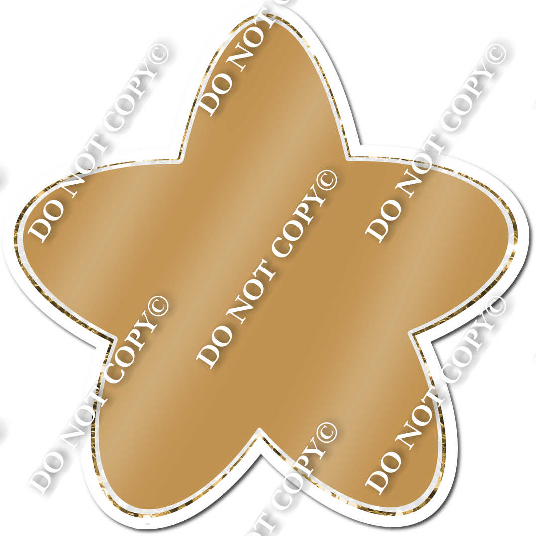 Rounded Flat Gold Star| Sign Swag USA