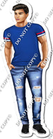 High School Light Skin Tone Boy - Blue Shirt w/ Variants