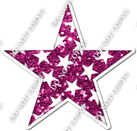 Sparkle Hot Pink with Star Pattern Star
