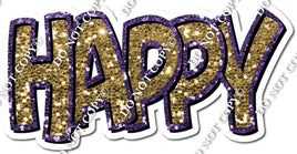 Purple & Gold HAPPY Statement w/ Variant