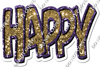 Purple & Gold HAPPY Statement w/ Variant