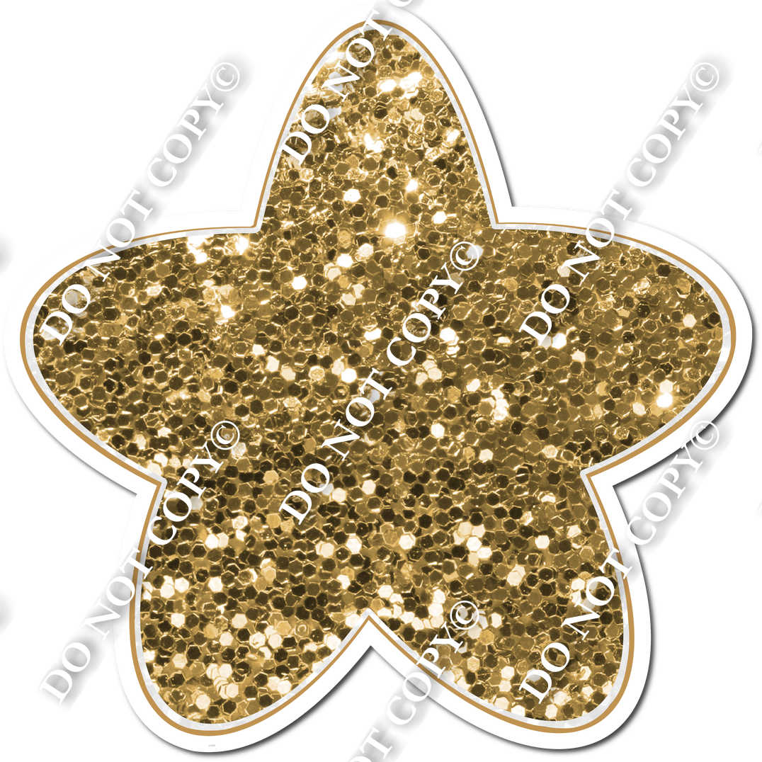 Rounded Sparkle Gold Star| Sign Swag USA