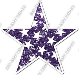 Sparkle Purple with Star Pattern Star