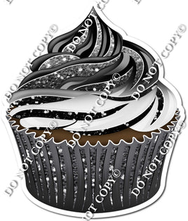 Chocolate Cupcake - Light Silver & Black Ombre w/ Variants