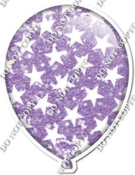 Sparkle Lavender with Star Pattern Balloon