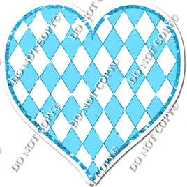 Flat Blue Checkered Heart