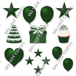 14 pc - Flair Set - Flat Hunter Green