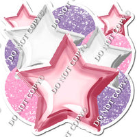 Lavender & Baby Pink Balloon & star bundle