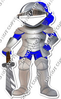 Blue Armor Suit Holding Sword Cut Out w/ Variant