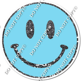 Sparkle Silver & Baby Blue Smiley Face w/ Variants