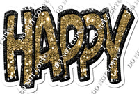 Black & Gold HAPPY Statement w/ Variant