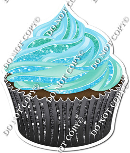 Chocolate Cupcake - Mint & Baby Blue Ombre w/ Variants