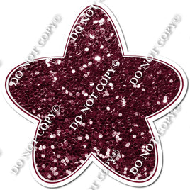 Rounded Sparkle Burgundy Star