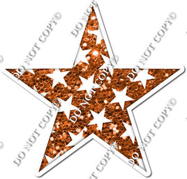 Sparkle Orange with Star Pattern Star
