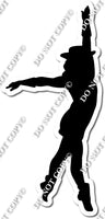 Drill Team Girl Silhouette - Arms Out w/ Variants