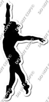 Drill Team Girl Silhouette - Arms Out w/ Variants
