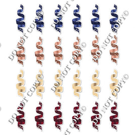 24 pc Sparkle - Navy Blue, Rose Gold, Champagne, Burgundy Streamers