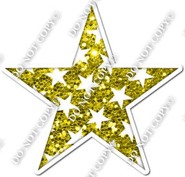 Sparkle Yellow with Star Pattern Star