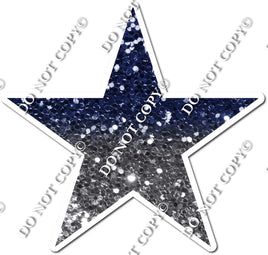 Sparkle - Navy Blue & Silver Ombre Star