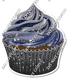Chocolate Cupcake - Silver & Navy Blue Ombre w/ Variants