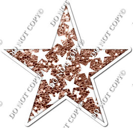 Sparkle Rose Gold with Star Pattern Star