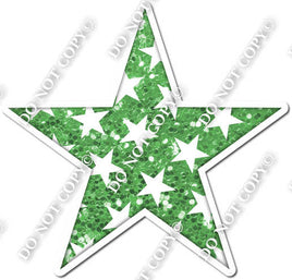 Sparkle Lime Green with Star Pattern Star