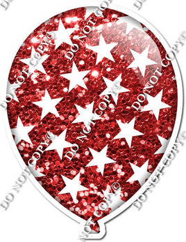 Sparkle Red with Star Pattern Balloon